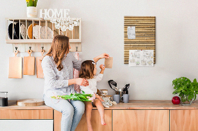 Cork notice board Natural bamboo boards in warm shades