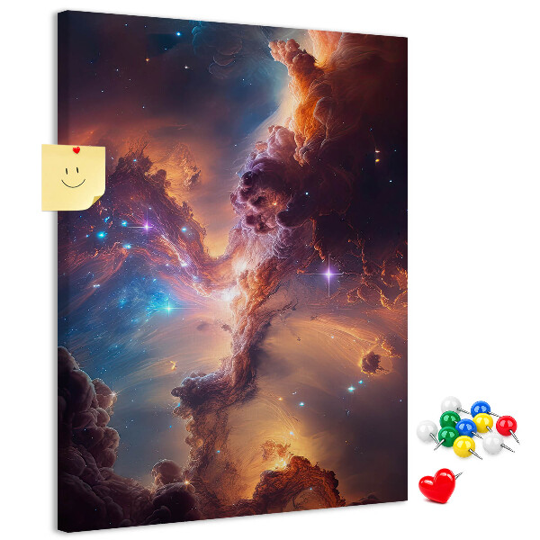 Pin board Cosmic phenomena in a colorful galaxy