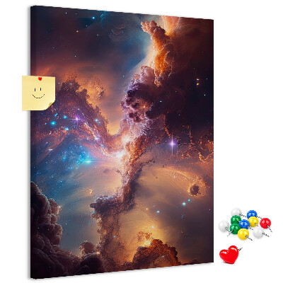 Pin board Cosmic phenomena in a colorful galaxy
