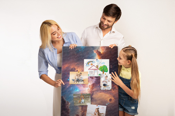 Pin board Cosmic phenomena in a colorful galaxy
