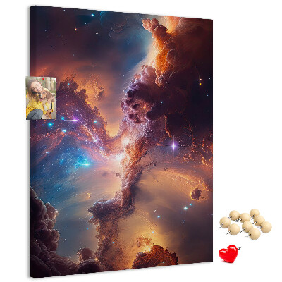 Pin board Cosmic phenomena in a colorful galaxy