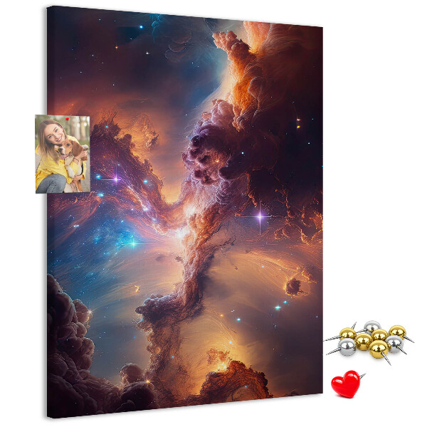 Pin board Cosmic phenomena in a colorful galaxy