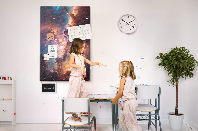 Pin board Cosmic phenomena in a colorful galaxy