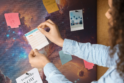 Pin board Cosmic phenomena in a colorful galaxy