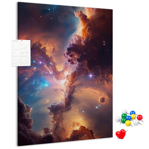 Pin board Cosmic phenomena in a colorful galaxy