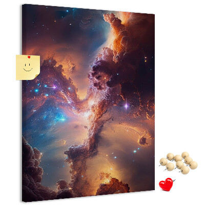 Pin board Cosmic phenomena in a colorful galaxy