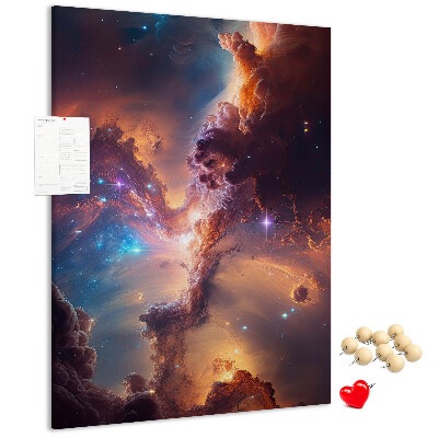 Pin board Cosmic phenomena in a colorful galaxy