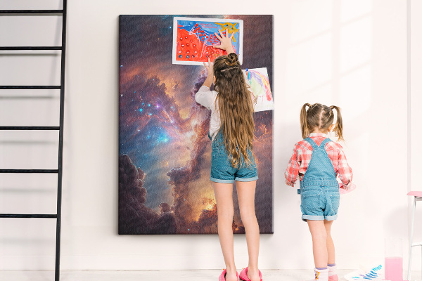 Pin board Cosmic phenomena in a colorful galaxy