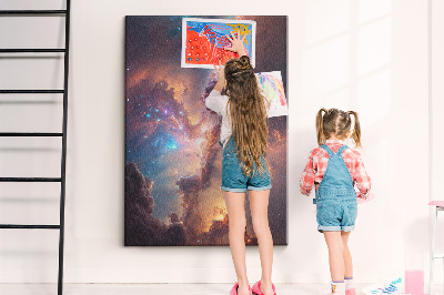 Pin board Cosmic phenomena in a colorful galaxy