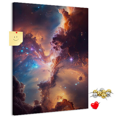 Pin board Cosmic phenomena in a colorful galaxy