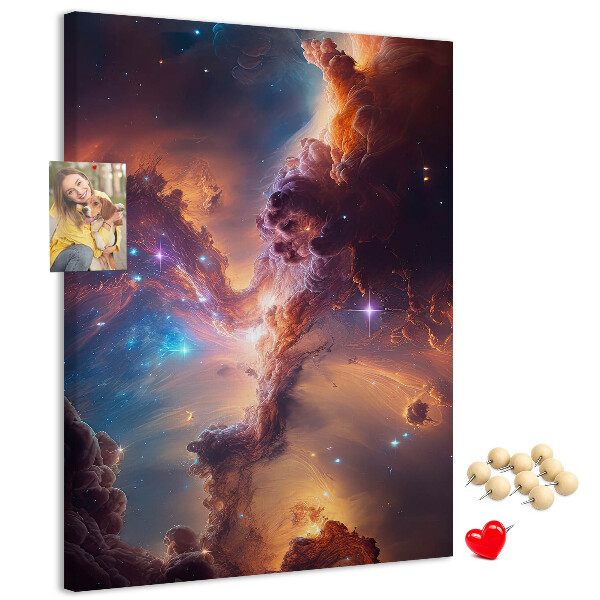 Pin board Cosmic phenomena in a colorful galaxy