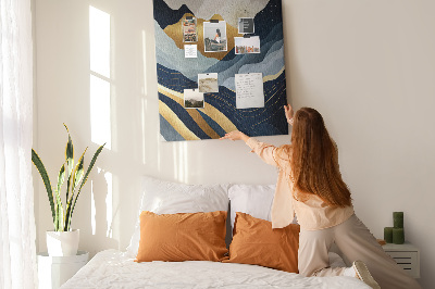 Memo cork board Golden mountains in a peaceful valley