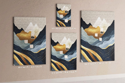 Memo cork board Golden mountains in a peaceful valley