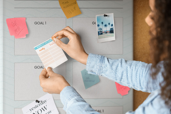 Pin board Goal Planning with a Chevron Theme