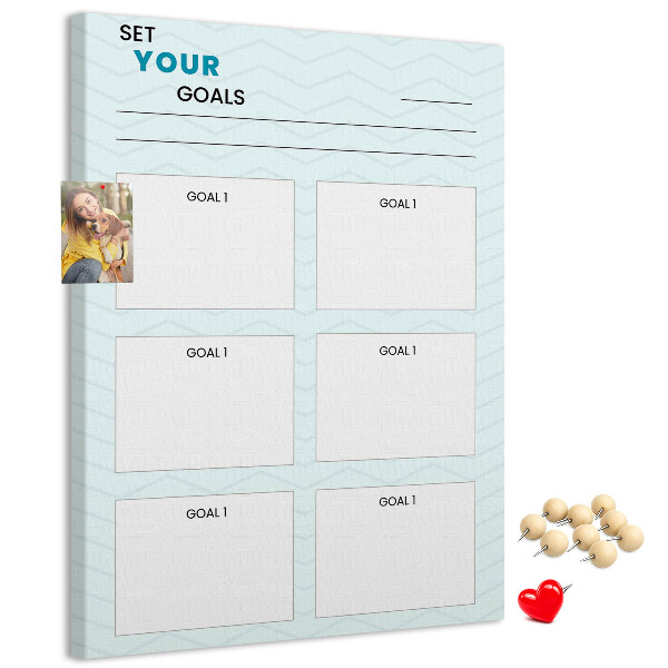 Pin board Goal Planning with a Chevron Theme