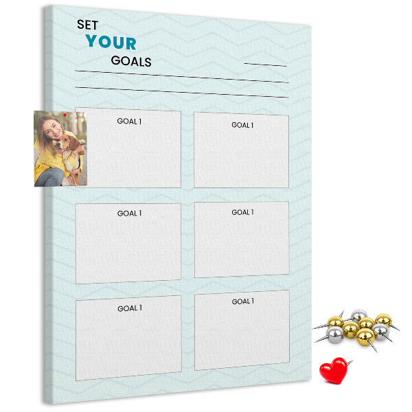 Pin board Goal Planning with a Chevron Theme