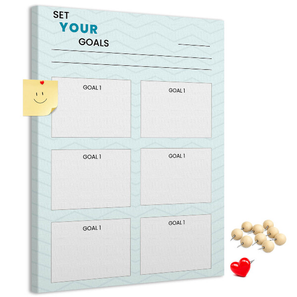 Pin board Goal Planning with a Chevron Theme
