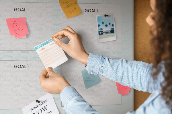 Pin board Goal Planning with a Chevron Theme