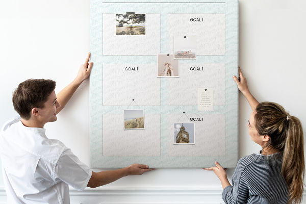 Pin board Goal Planning with a Chevron Theme