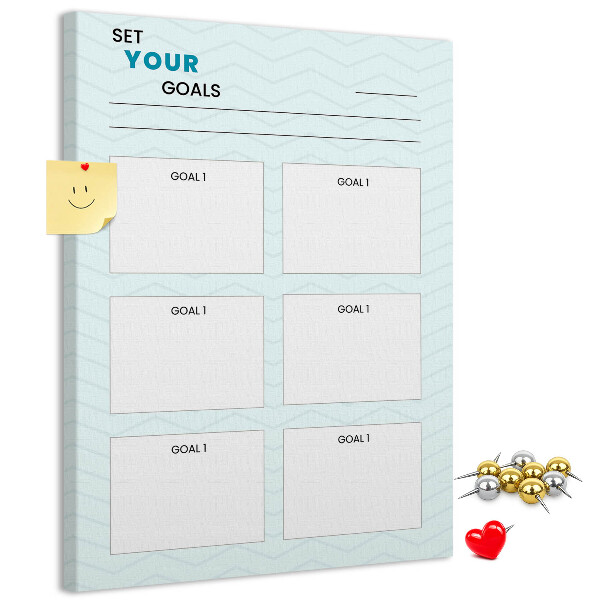 Pin board Goal Planning with a Chevron Theme