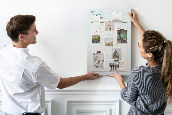Pin board Goal Planning with a Chevron Theme