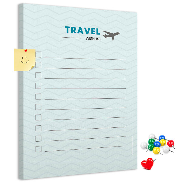 in pastel colors for travel wish list