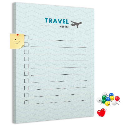 Memo cork board Pastel Colors Travel Wish List