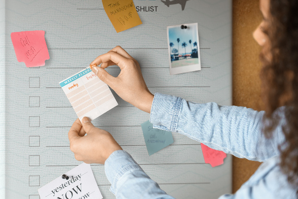 Memo cork board Pastel Colors Travel Wish List