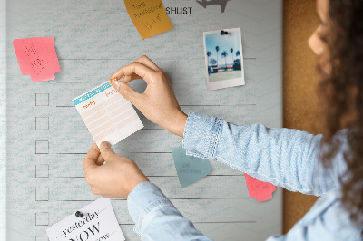Memo cork board Pastel Colors Travel Wish List