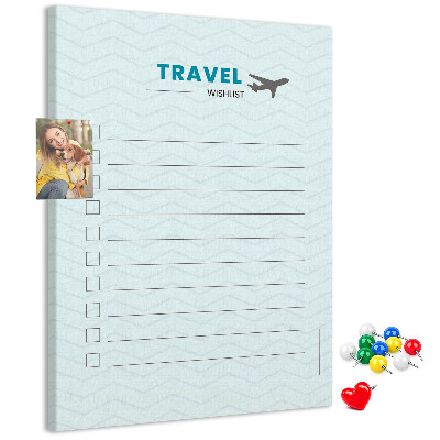 Memo cork board Pastel Colors Travel Wish List