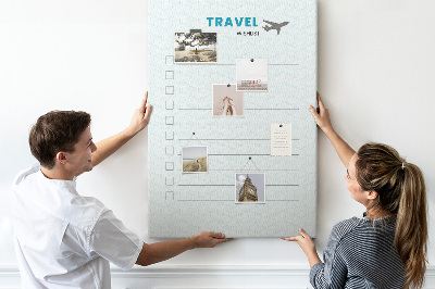 Memo cork board Pastel Colors Travel Wish List