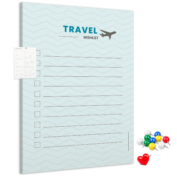 Memo cork board Pastel Colors Travel Wish List