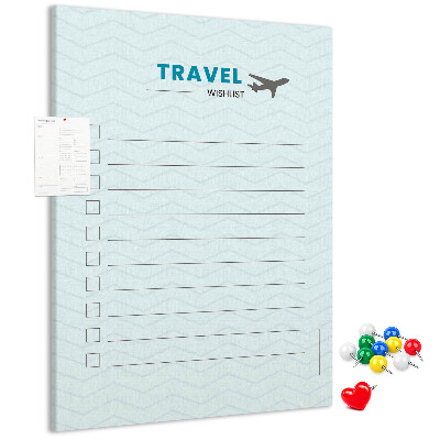 Memo cork board Pastel Colors Travel Wish List