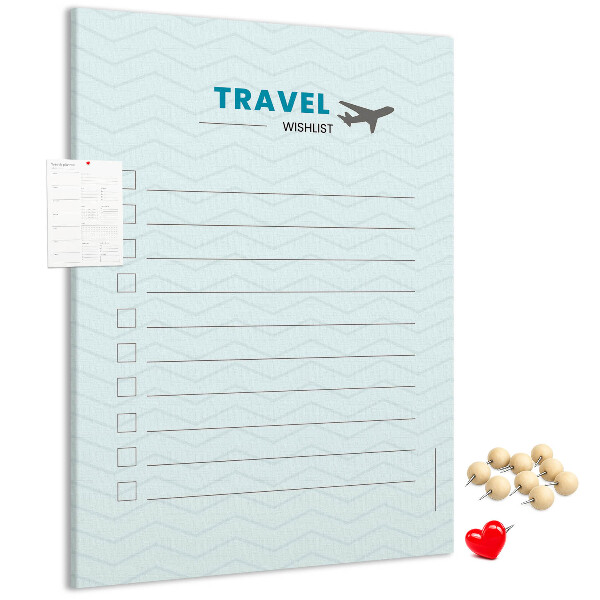 Memo cork board Pastel Colors Travel Wish List