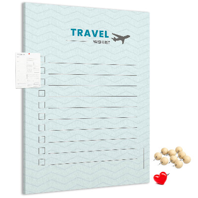 Memo cork board Pastel Colors Travel Wish List