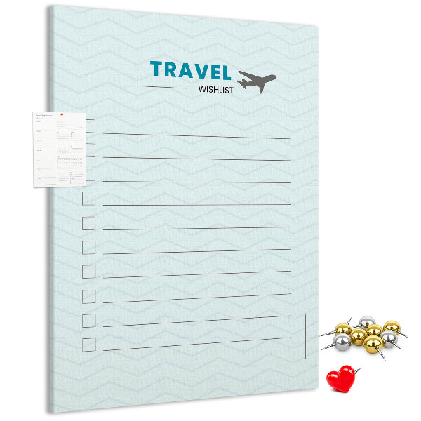 Memo cork board Pastel Colors Travel Wish List