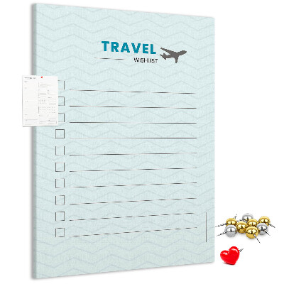 Memo cork board Pastel Colors Travel Wish List