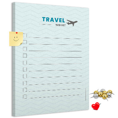 Memo cork board Pastel Colors Travel Wish List