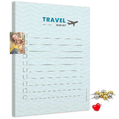 Memo cork board Pastel Colors Travel Wish List