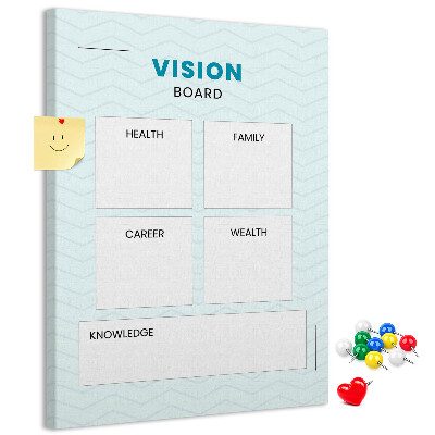 Cork notice board Vision board with four goal categories