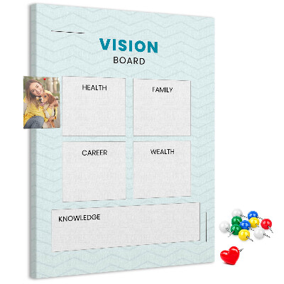 Cork notice board Vision board with four goal categories