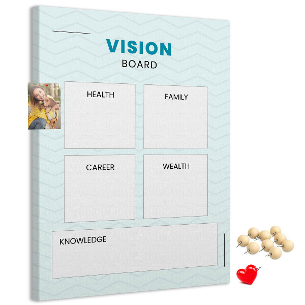Cork notice board Vision board with four goal categories