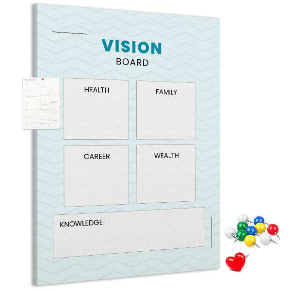Cork notice board Vision board with four goal categories
