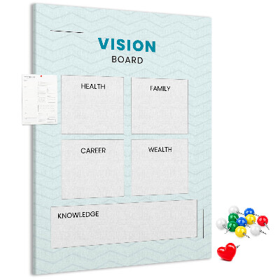 Cork notice board Vision board with four goal categories