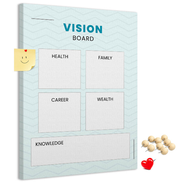 Cork notice board Vision board with four goal categories