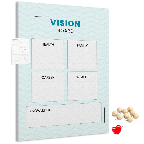 Cork notice board Vision board with four goal categories