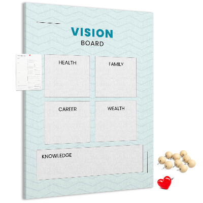 Cork notice board Vision board with four goal categories