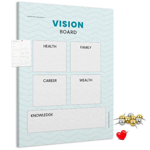 Cork notice board Vision board with four goal categories