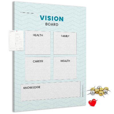 Cork notice board Vision board with four goal categories