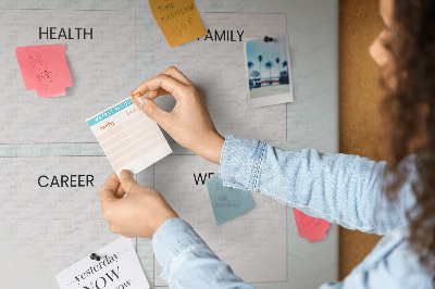 Cork notice board Vision board with four goal categories